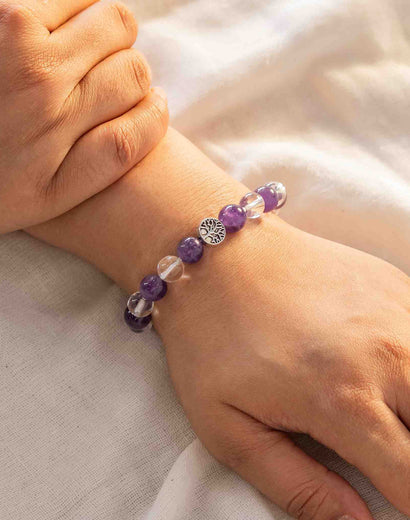 Buy Reiki Crystal Products Purple Amethyst Bracelet with 12 mm Beads for  Men and Women at Amazon.in