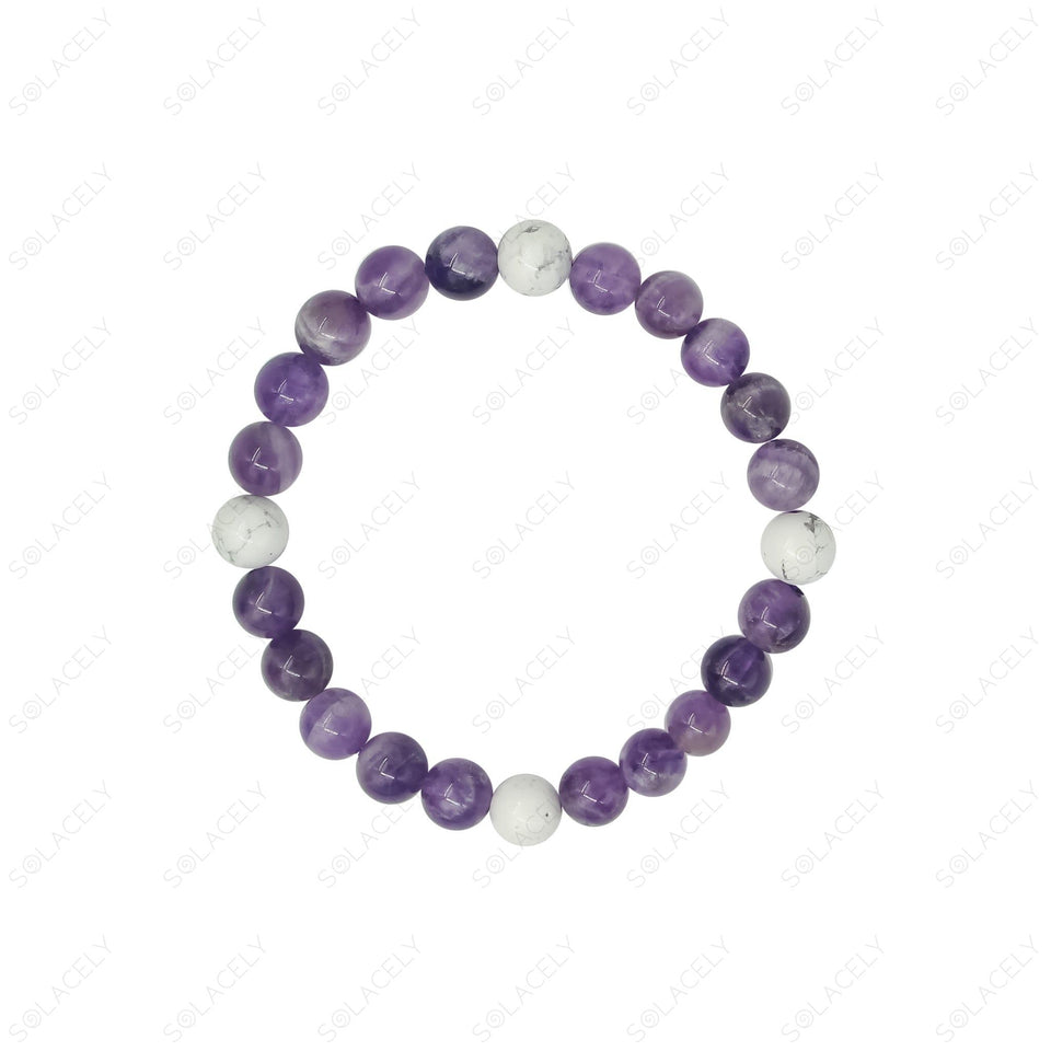 amethyst and rainbow moonstone bracelet