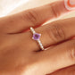 amethyst faceted sterling silver ring