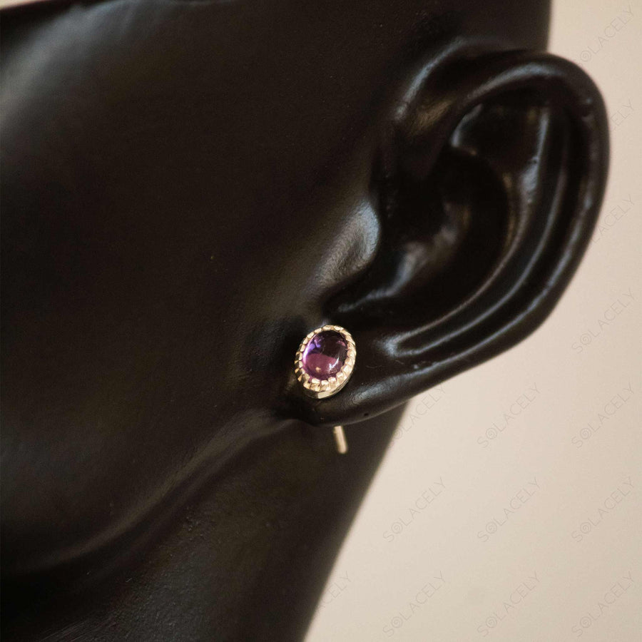 amethyst in sterling silver stud earrings