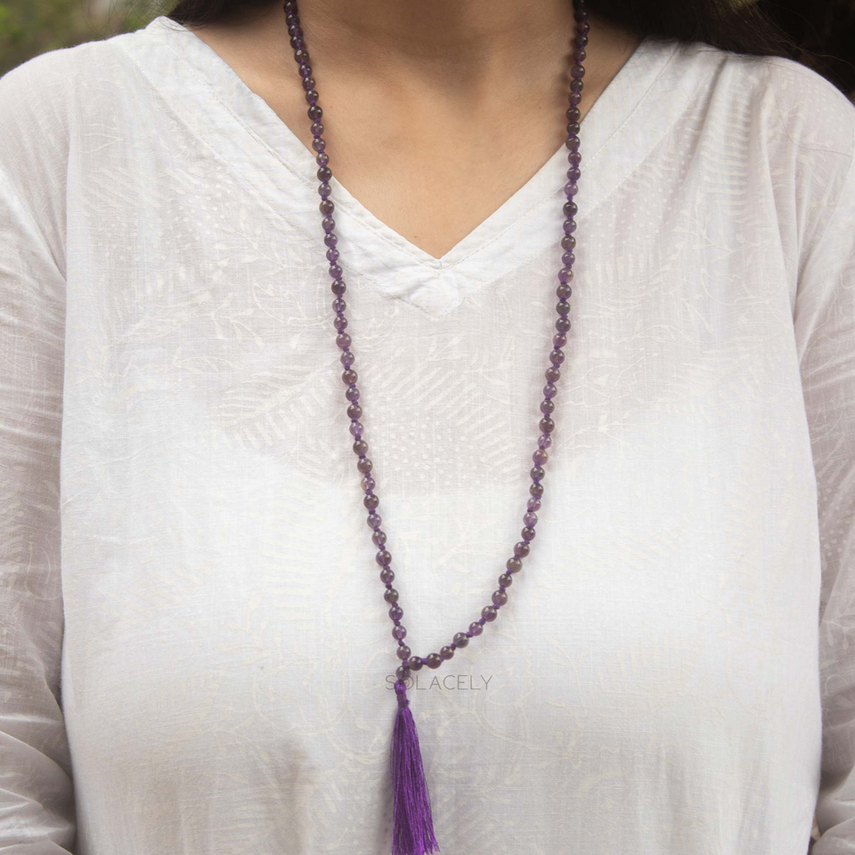 amethyst japmala 6mm beads