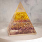 amethyst orgone pyramid with citrine tree of life