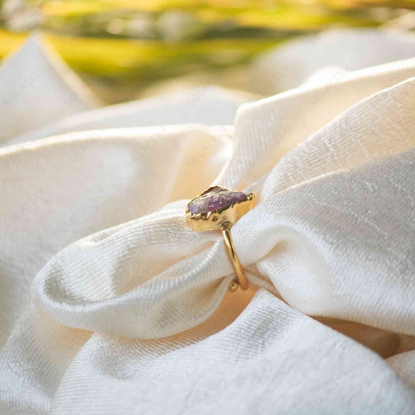 Raw Amethyst Stone Ring