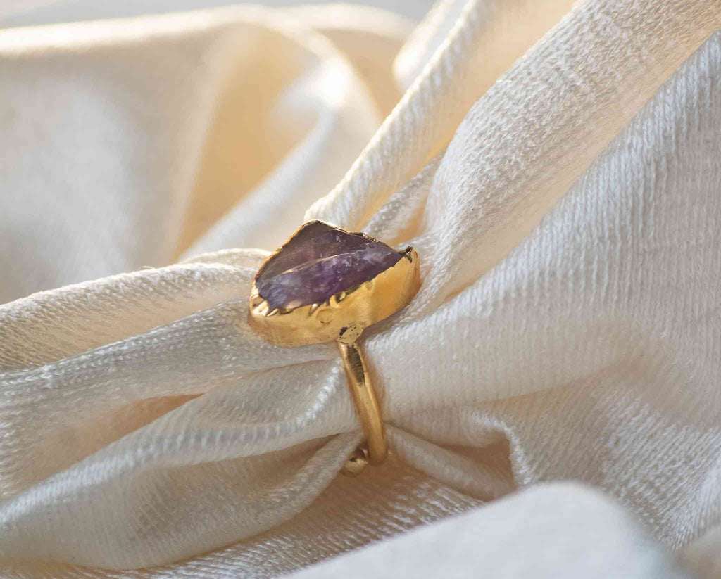 Golden Amethyst Ring
