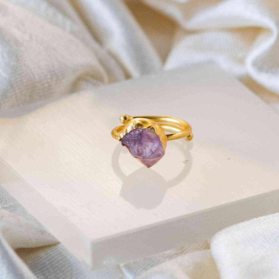 Raw Amethyst Ring