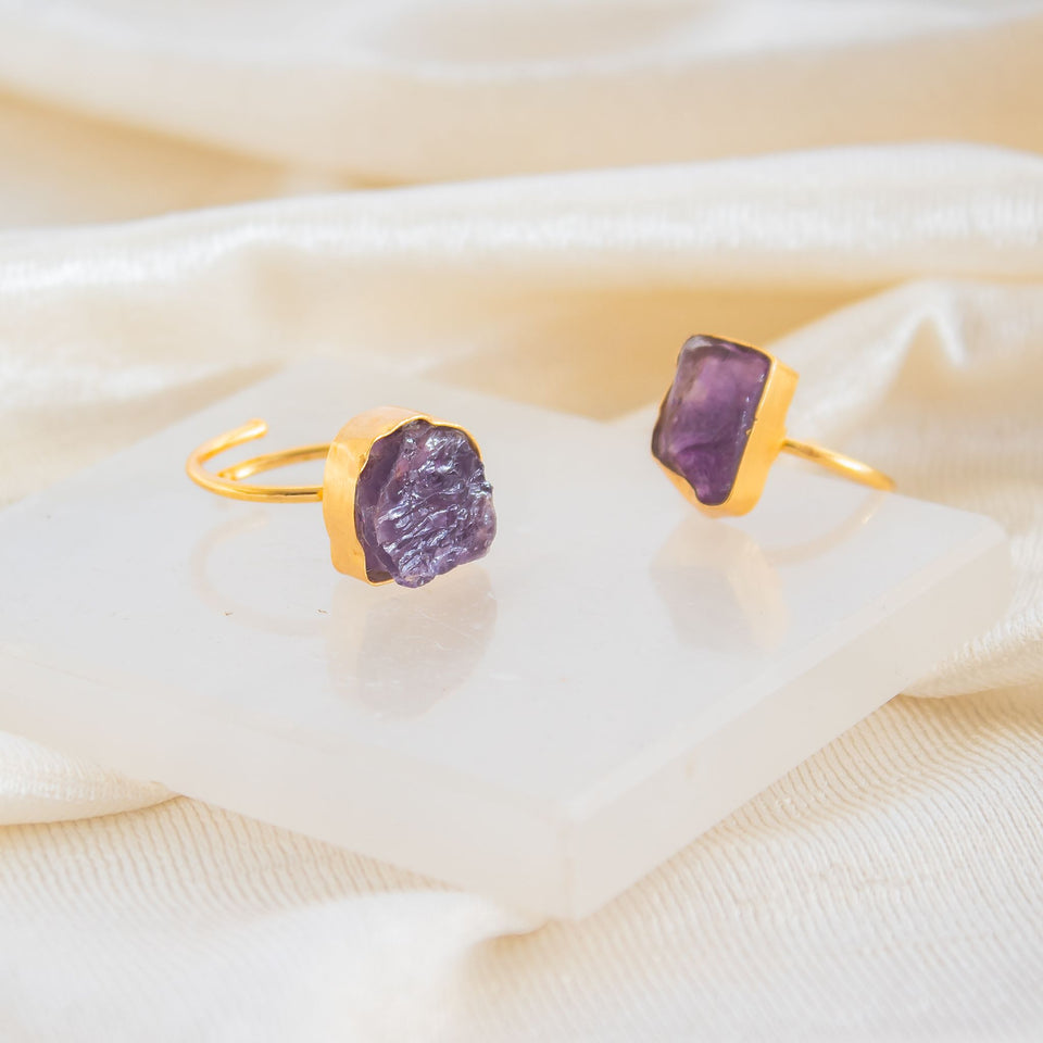 amethyst adjustable ring