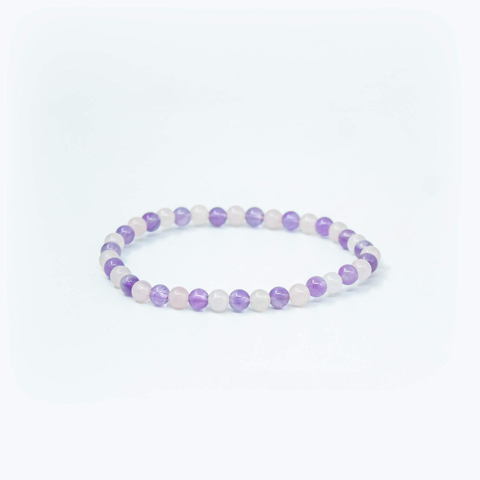 rose quartz and amethyst bracelet