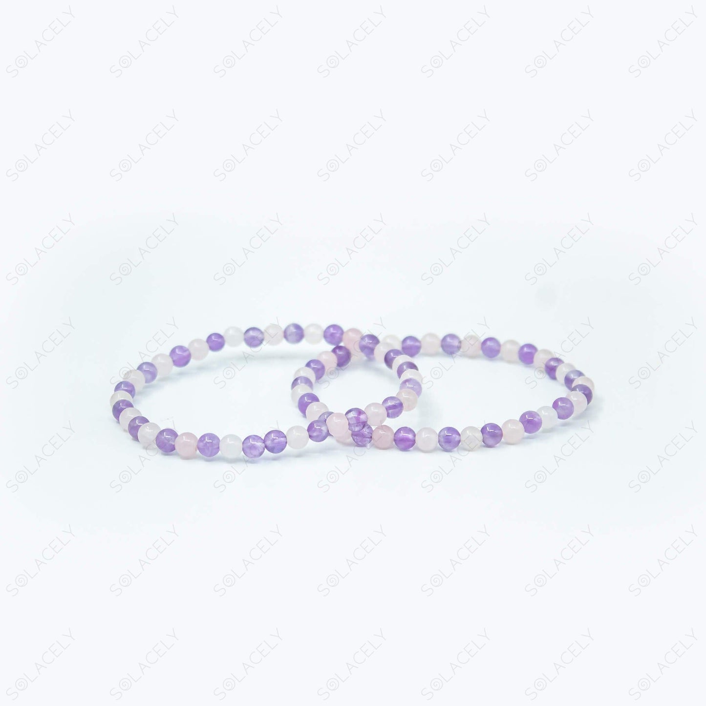 rose quartz and amethyst 4 mm bracelet