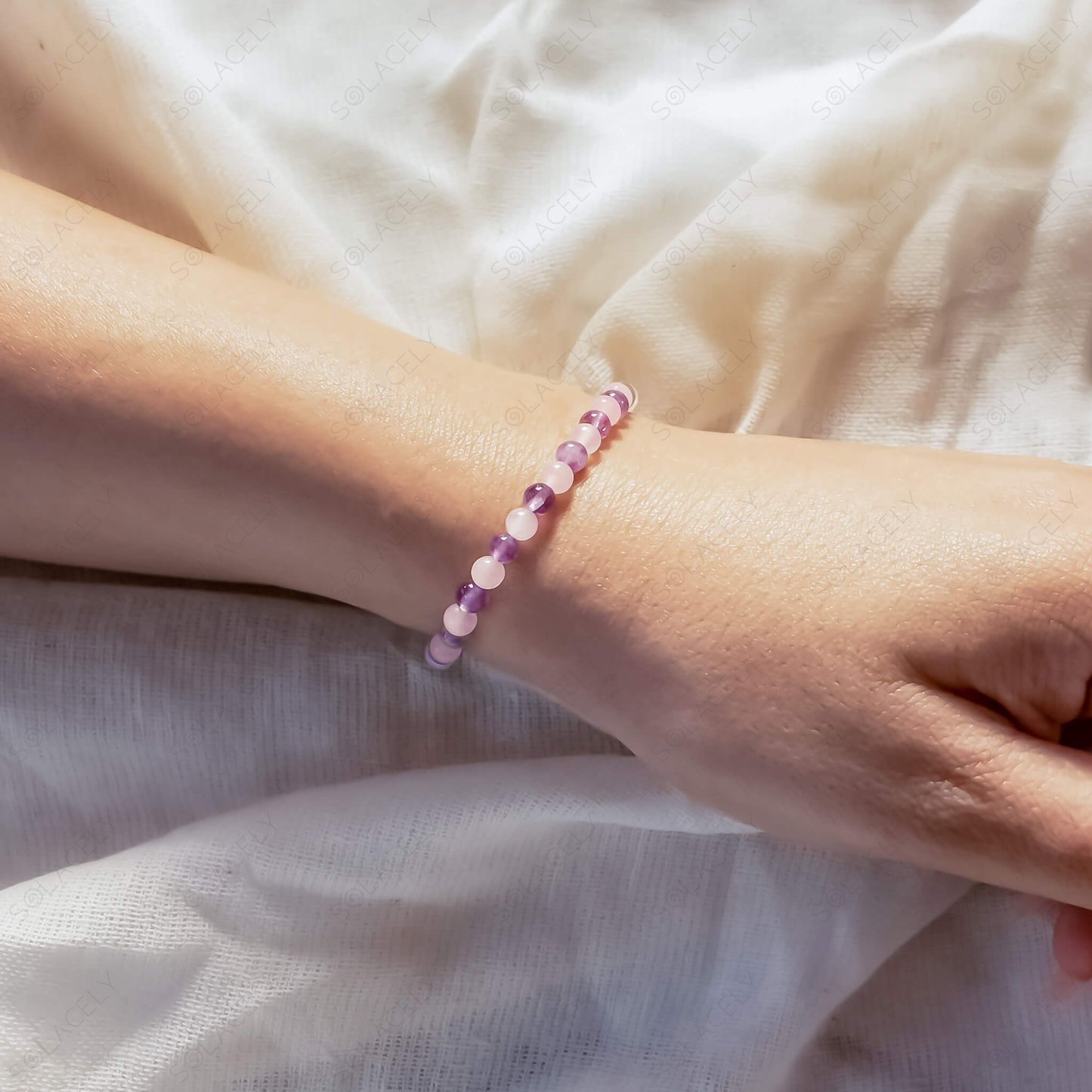 amethyst and rose quartz bracelet