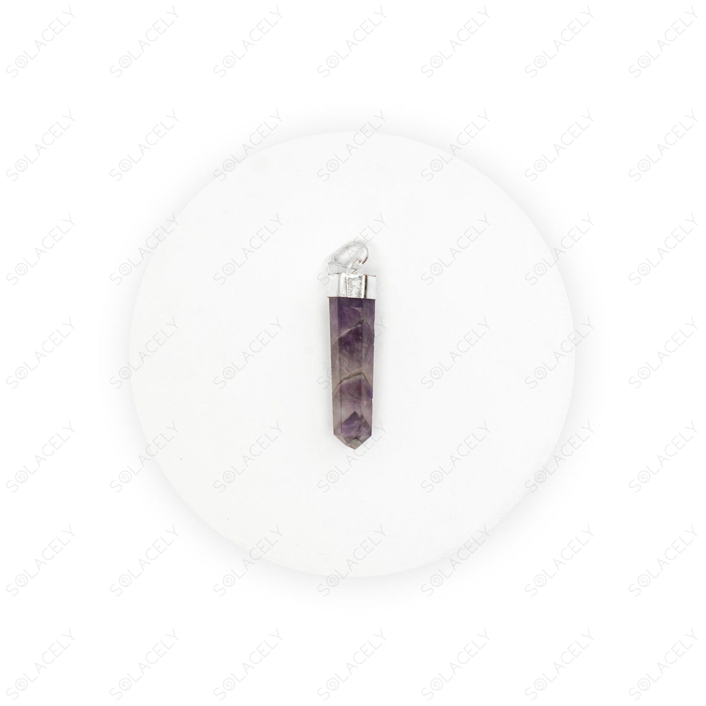 amethyst necklace pencil pendant