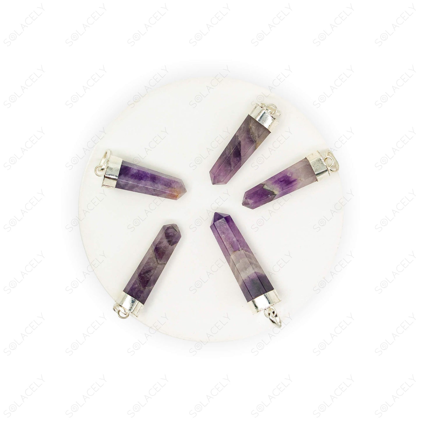 amethyst pencil pendant