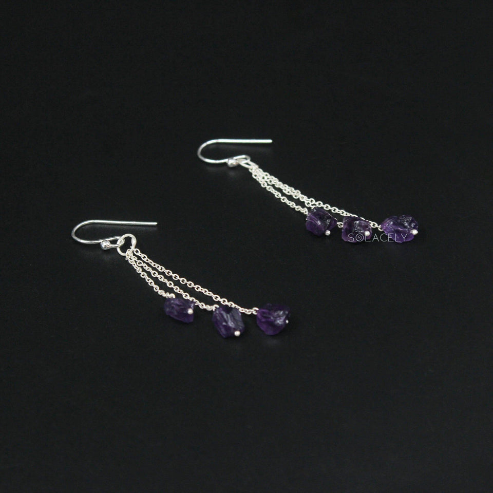 amethyst sterling silver earring