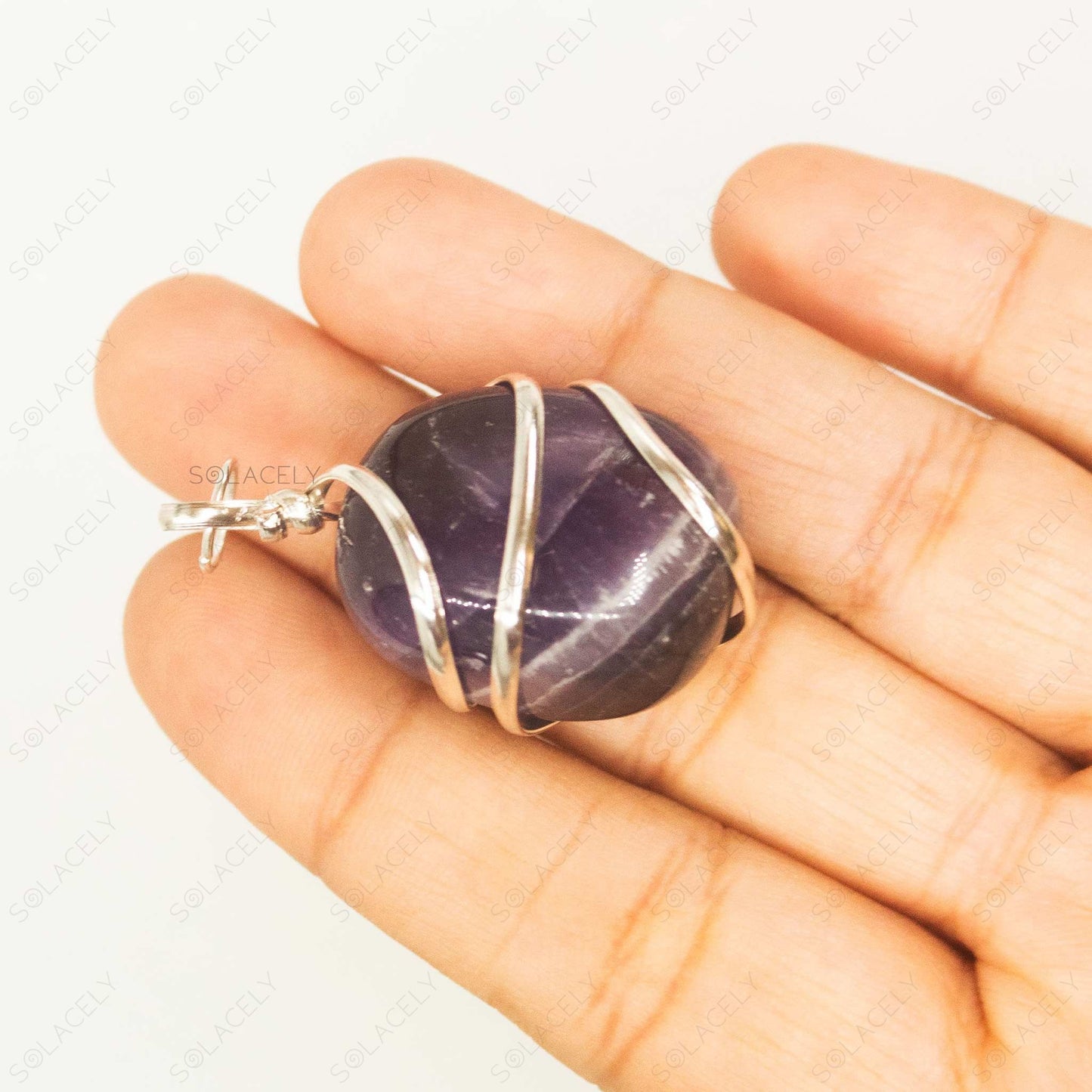 amethyst tumbled pendant