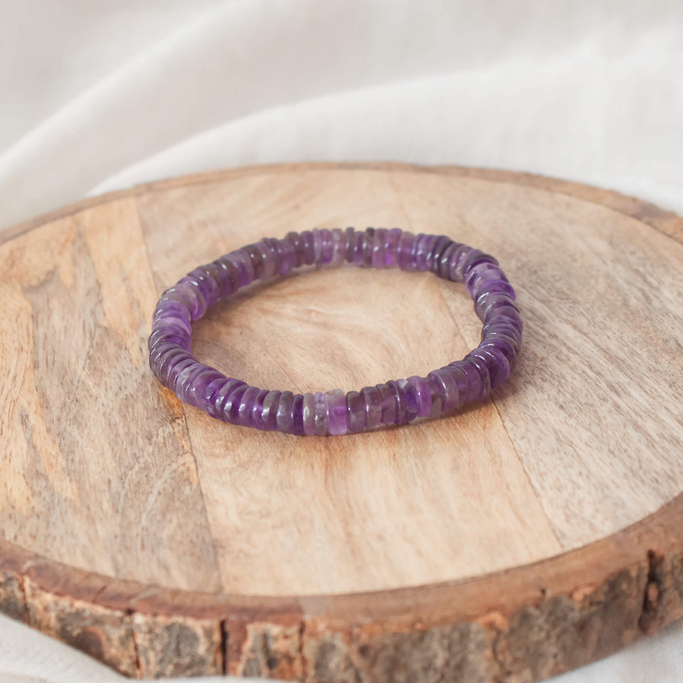 amethyst tyre bead bracelet