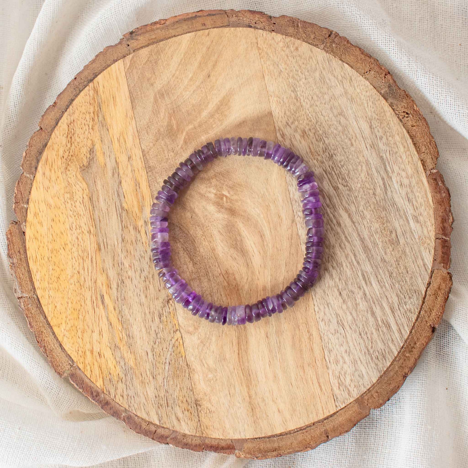 amethyst bracelet with tyre bead
