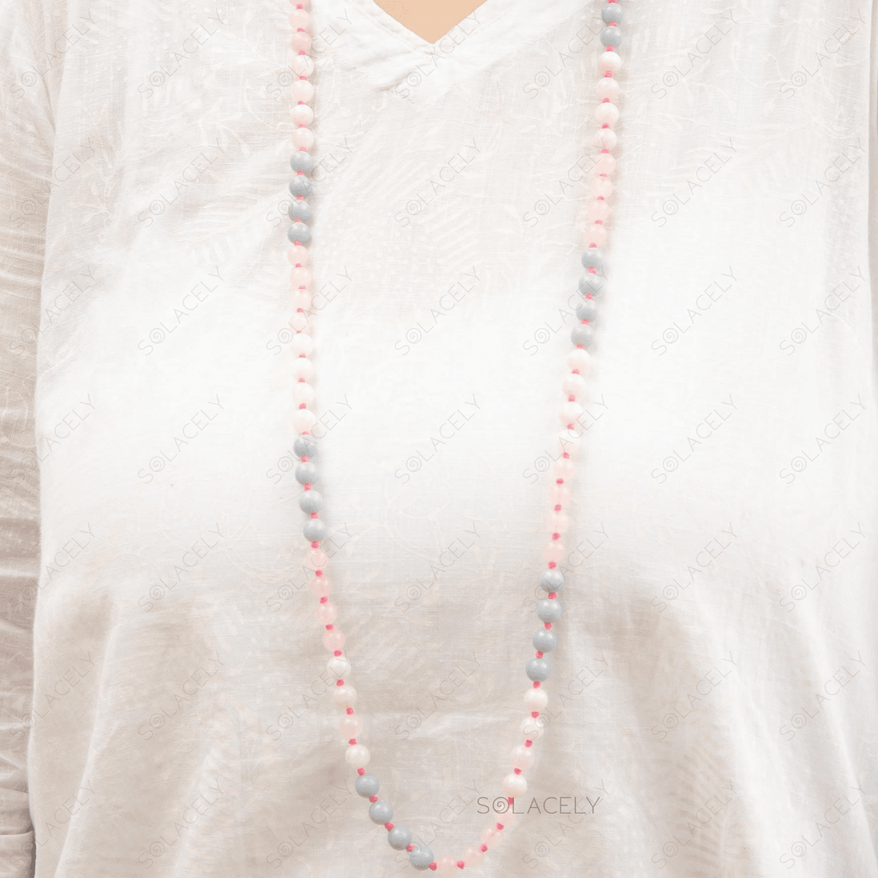 angelite moonstone rose quartz japmala