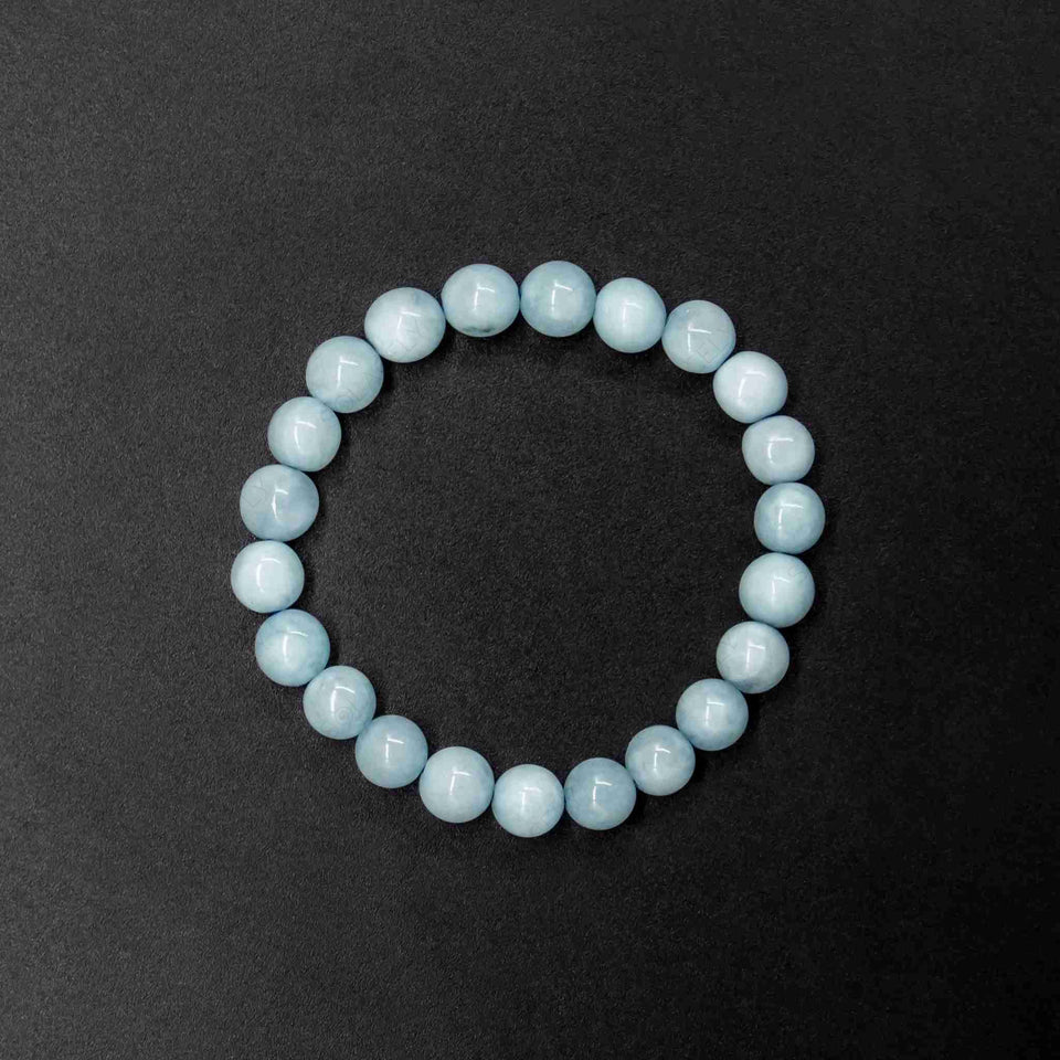 Aquamarine Crystal Bracelet 8mm 