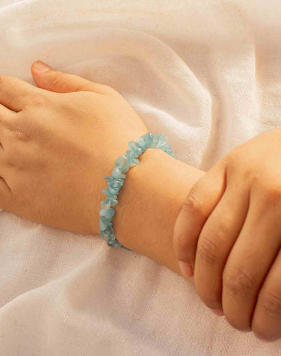 aquamarine chip stone bracelet