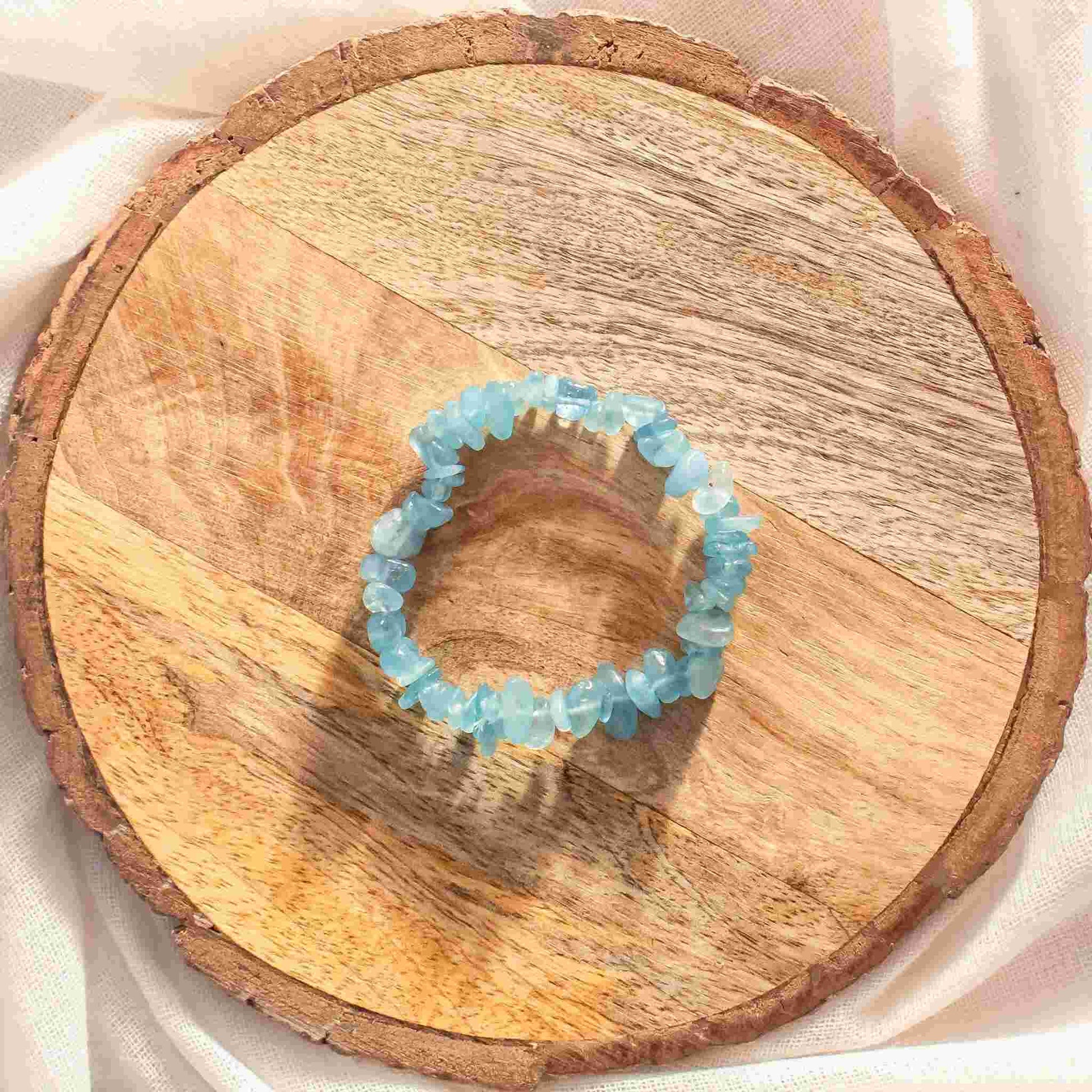 acquamarine chip bracelet