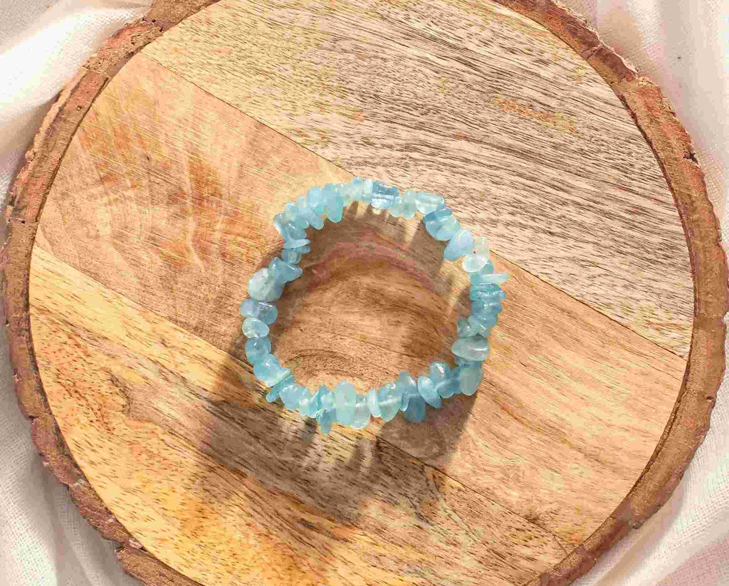 acquamarine chip bracelet