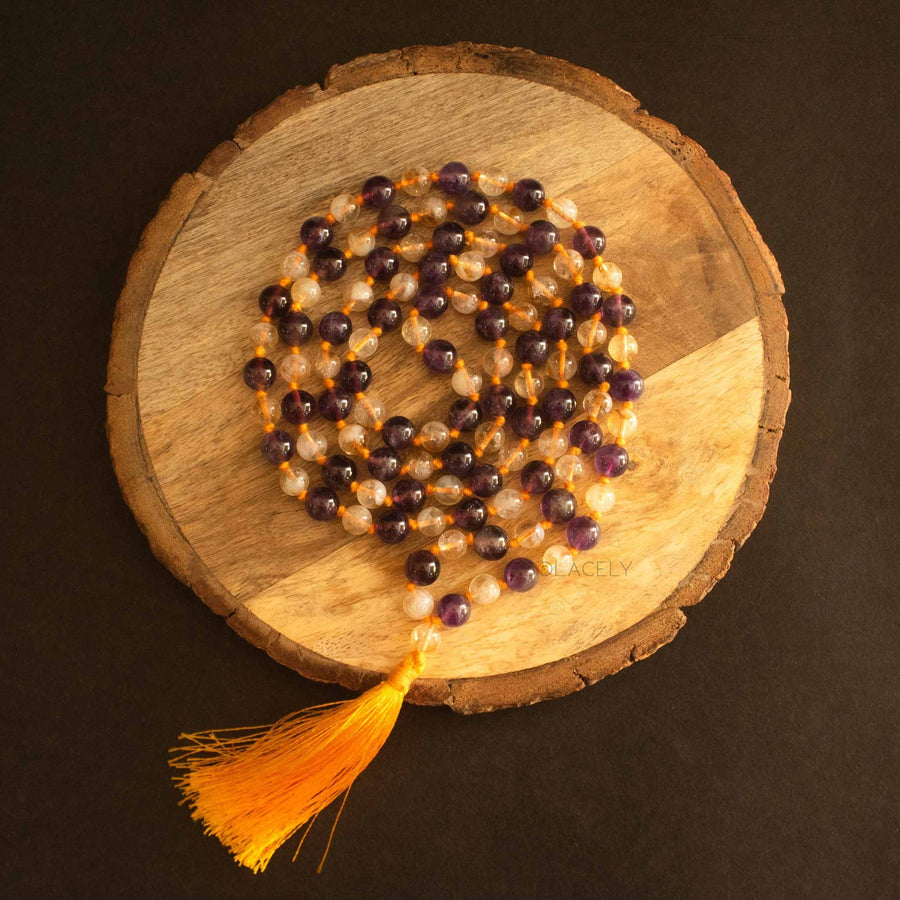 authentic citrine and amethyst japmala 