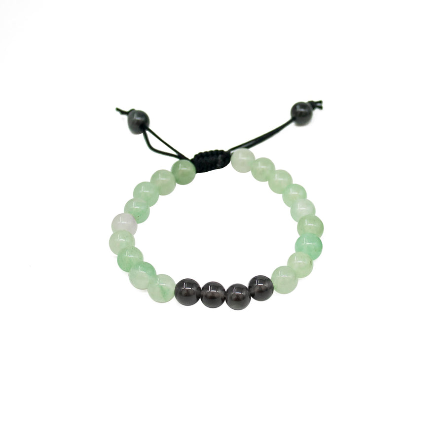 green aventurine and black obsidian bracelet for couple