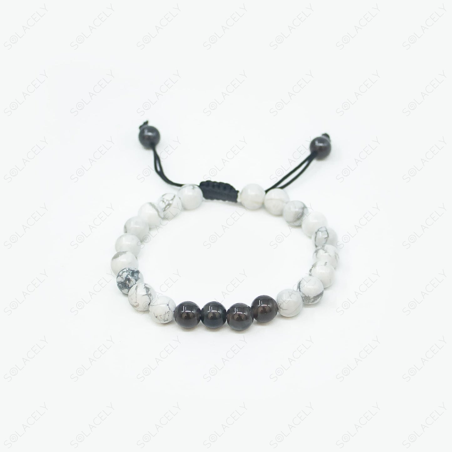 howlite and black obsidian relationship bracelet