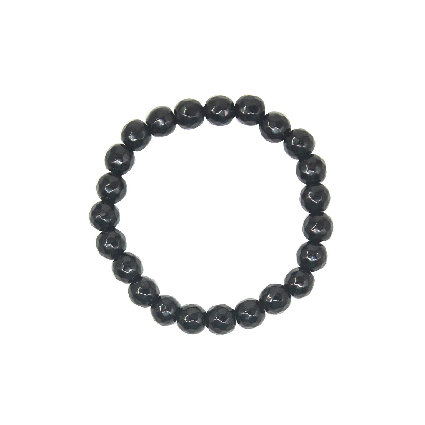black obsidian faceted bracelet 8mm natural beads
