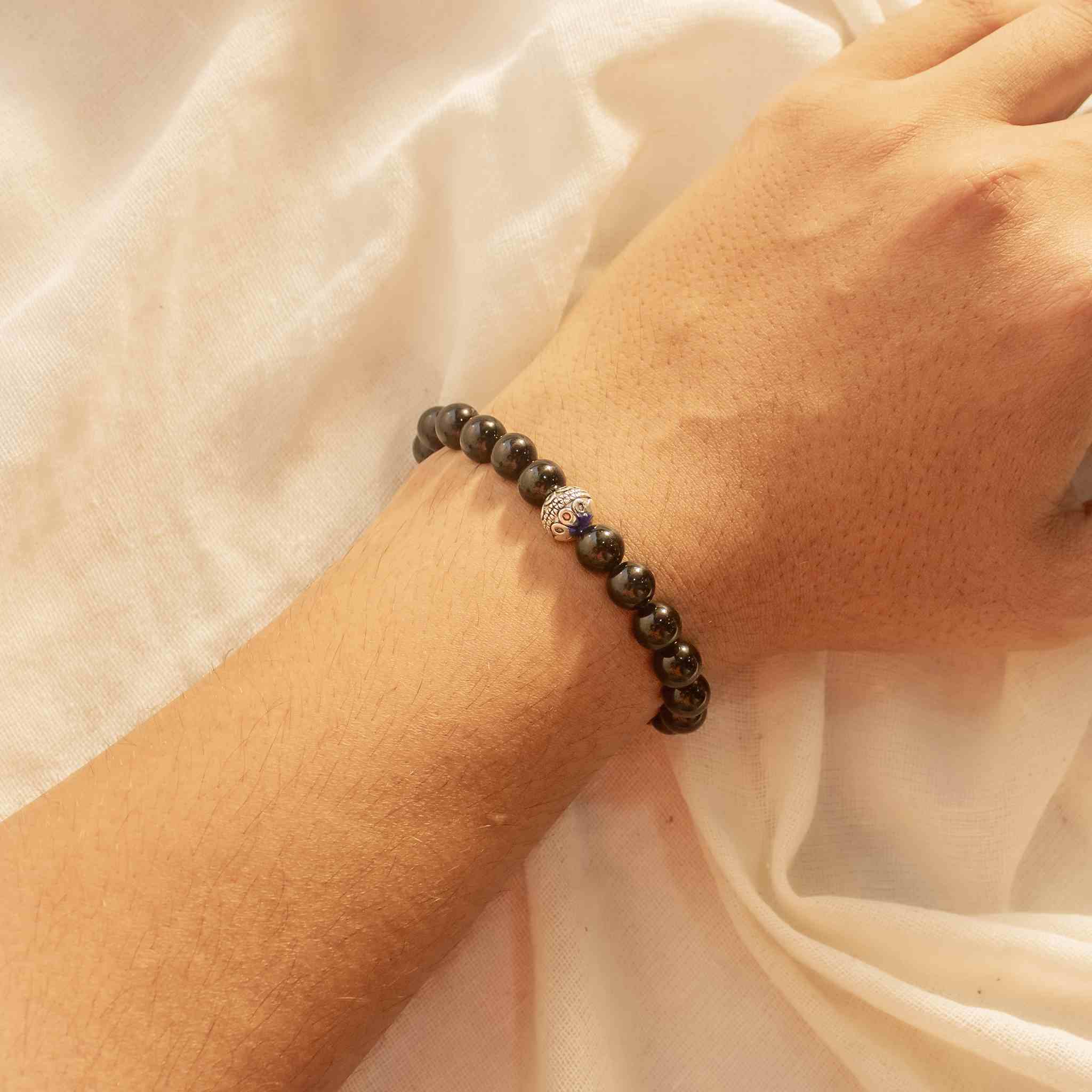 Black Tourmaline and Selenite Bracelet for Healing - Solacely