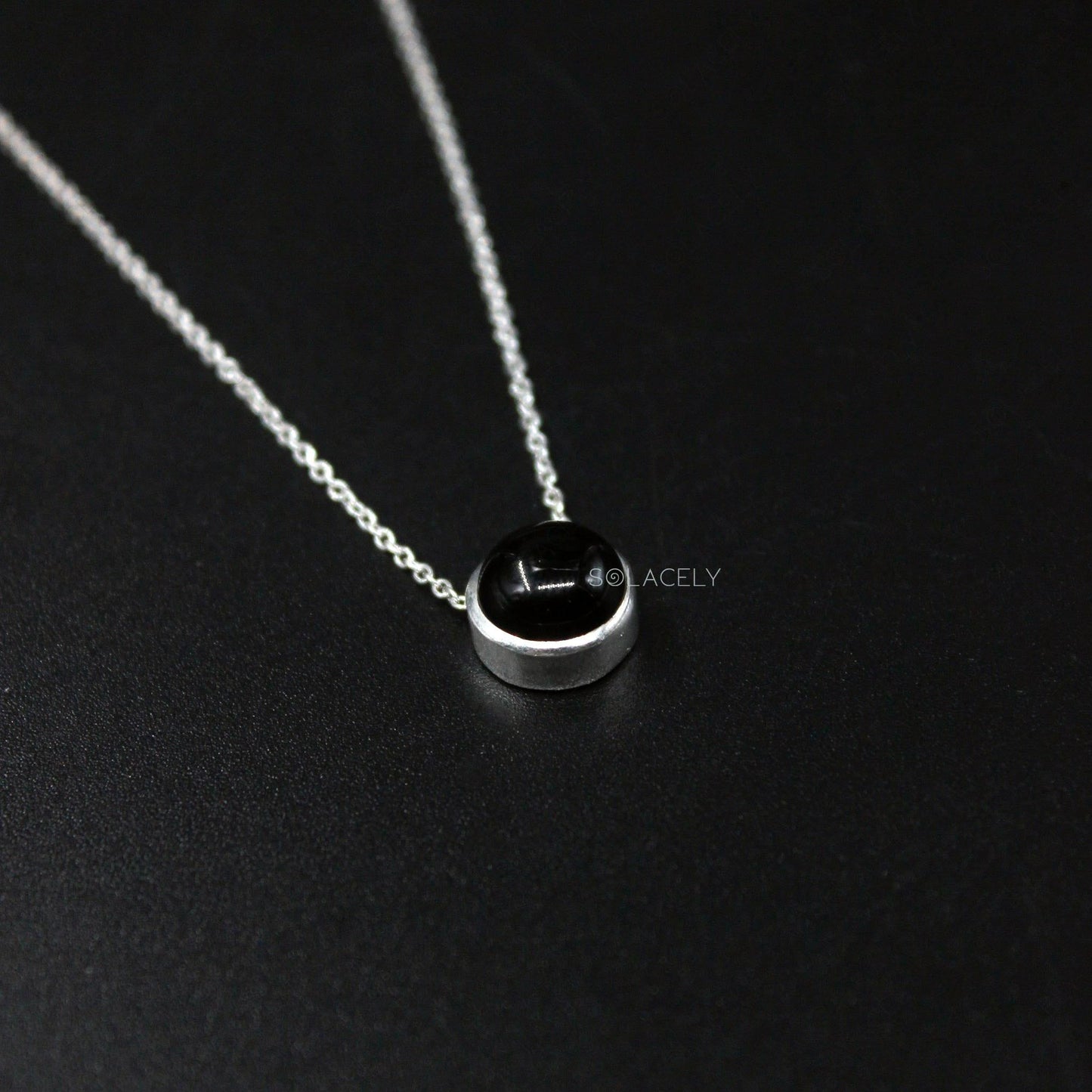 black onyx sterling silver necklace