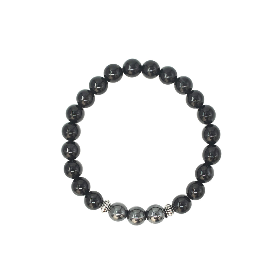 hematite and black tourmaline bracelet