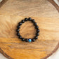 black tourmaline 8mm bead bracelet with evil eye for kids