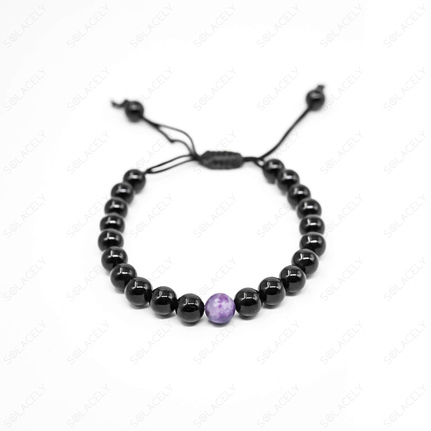 Black tourmaline and amethyst bracelets