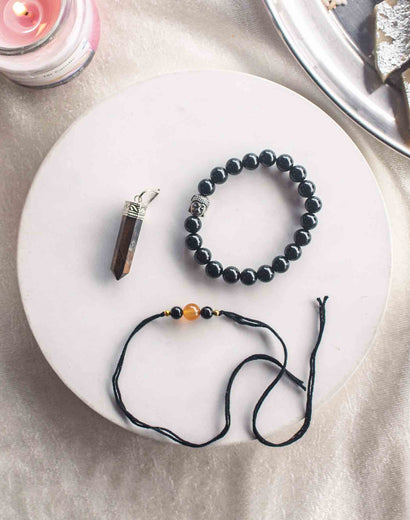black tourmaline rakhi gift for courage and protection to brother