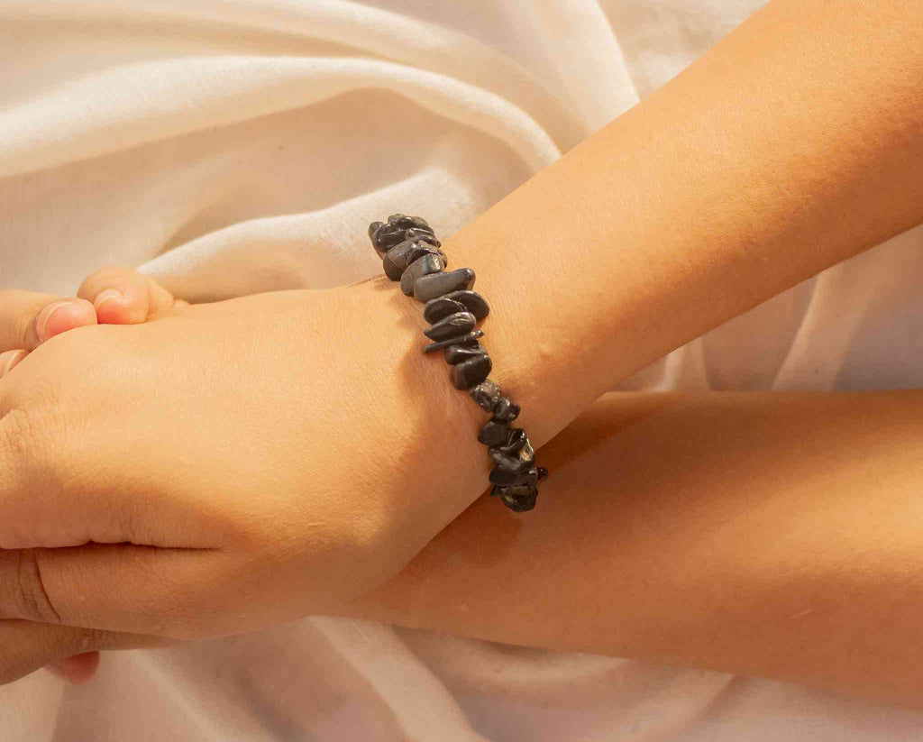 black tourmaline chip bracelet