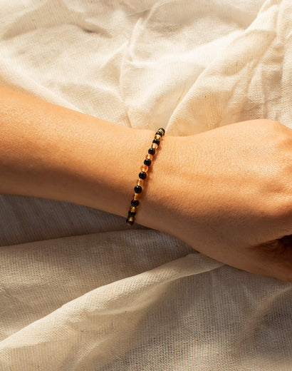 citrine and black tourmaline bracelet together 
