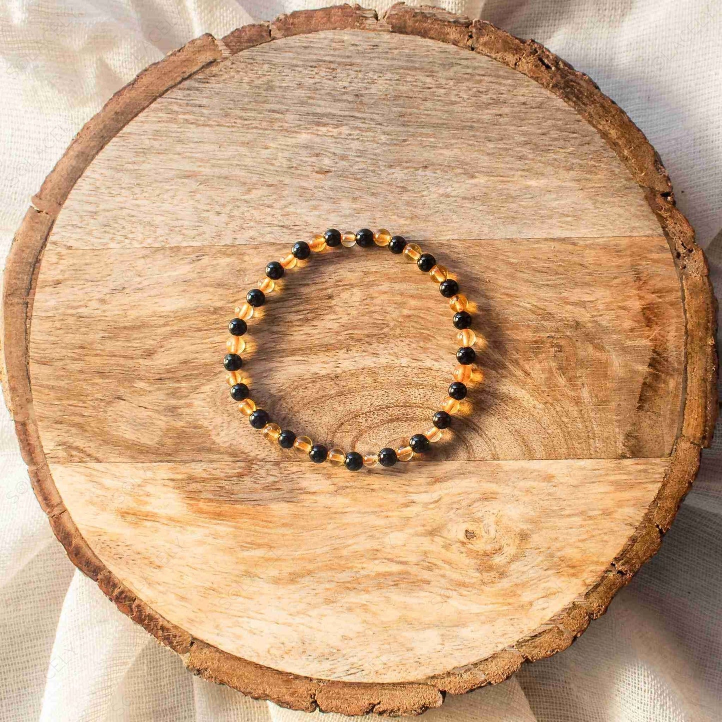 citrine and black tourmaline bracelet