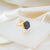 raw black tourmaline adjustable ring