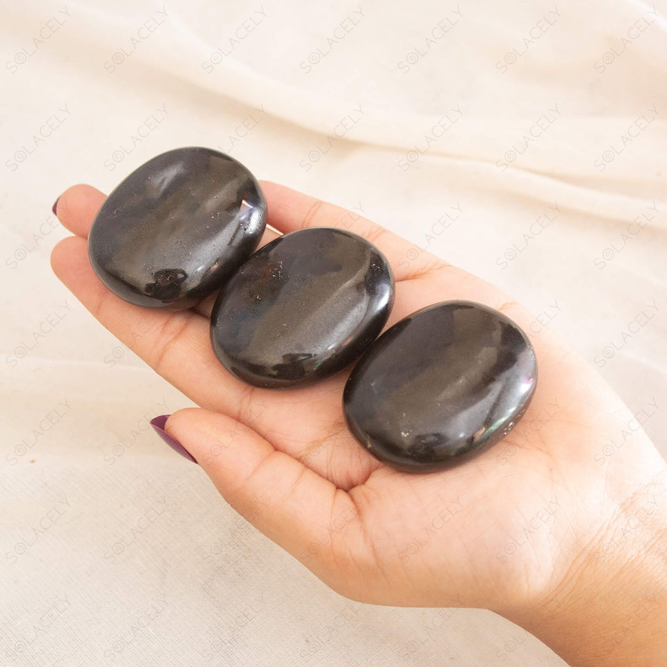 black tourmaline palm stone