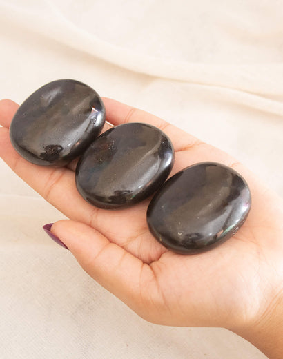 black tourmaline palm stone