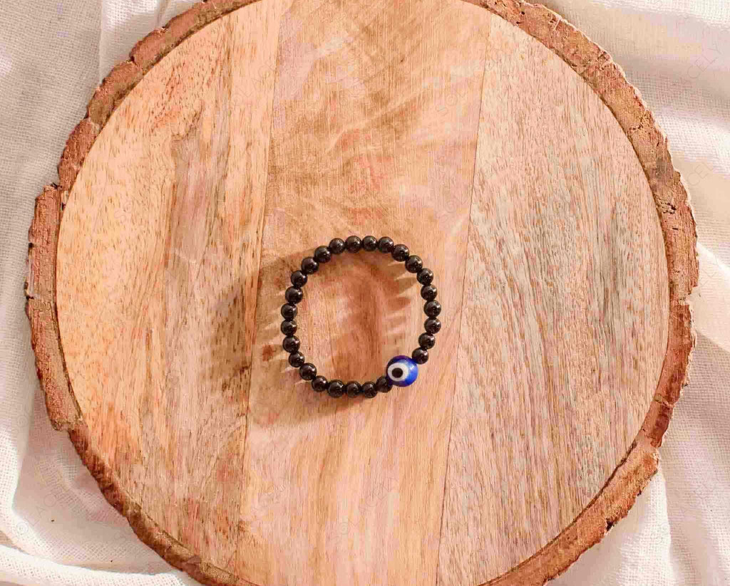 evil eye black tourmaline child bracelet