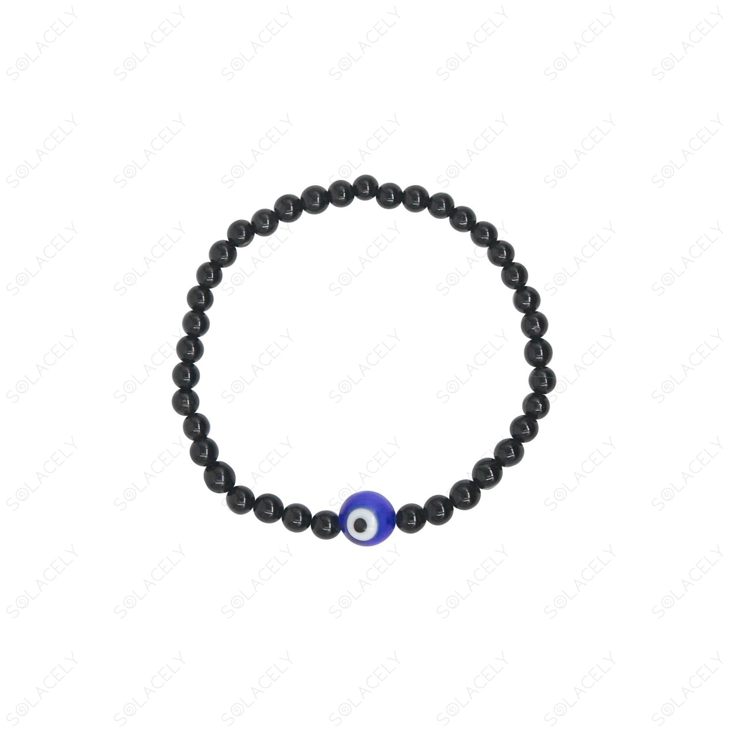 black tourmaline and evil eye bracelet for child