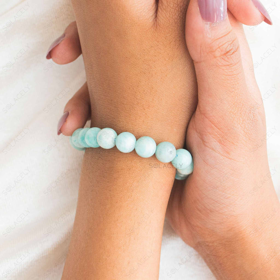 blue amazonite crystal bracelet