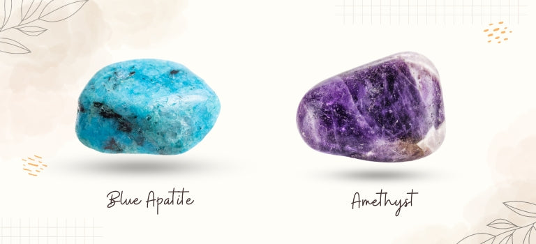 blue apatite and amethyst mobile banner image