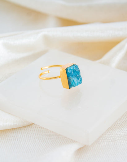 blue apatite ring