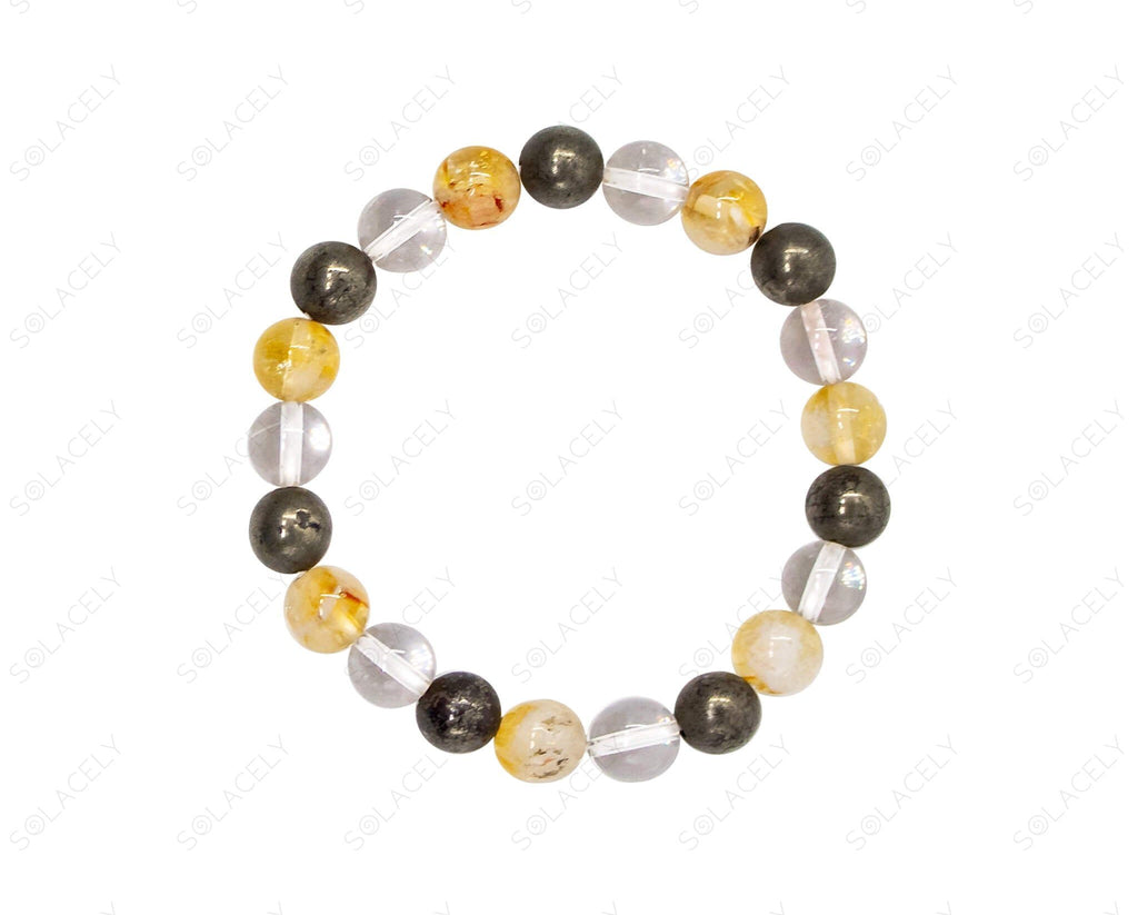 wealth bracelet citrine pyrite and clear quartz