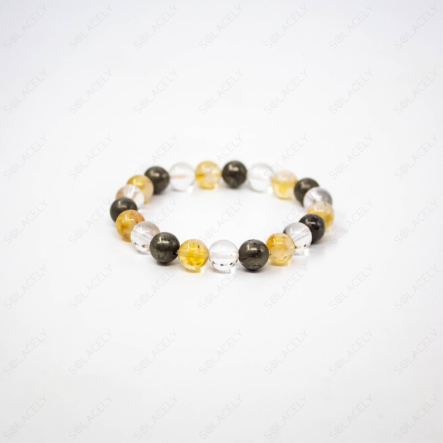 citrine pyrite and clear quartz bracelet for wealth