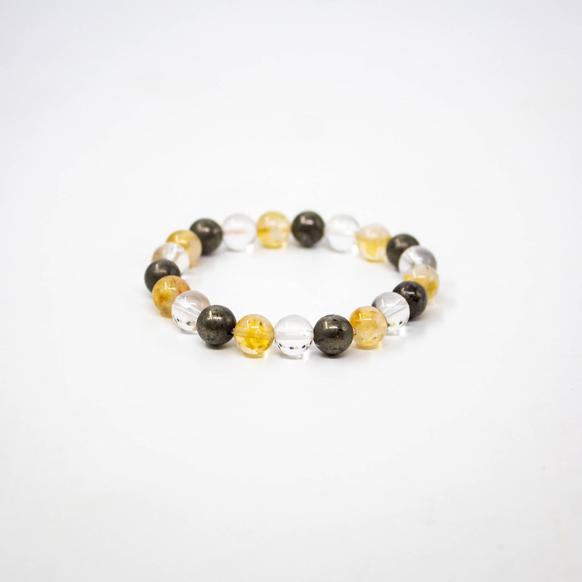 citrine pyrite and clear quartz bracelet for wealth