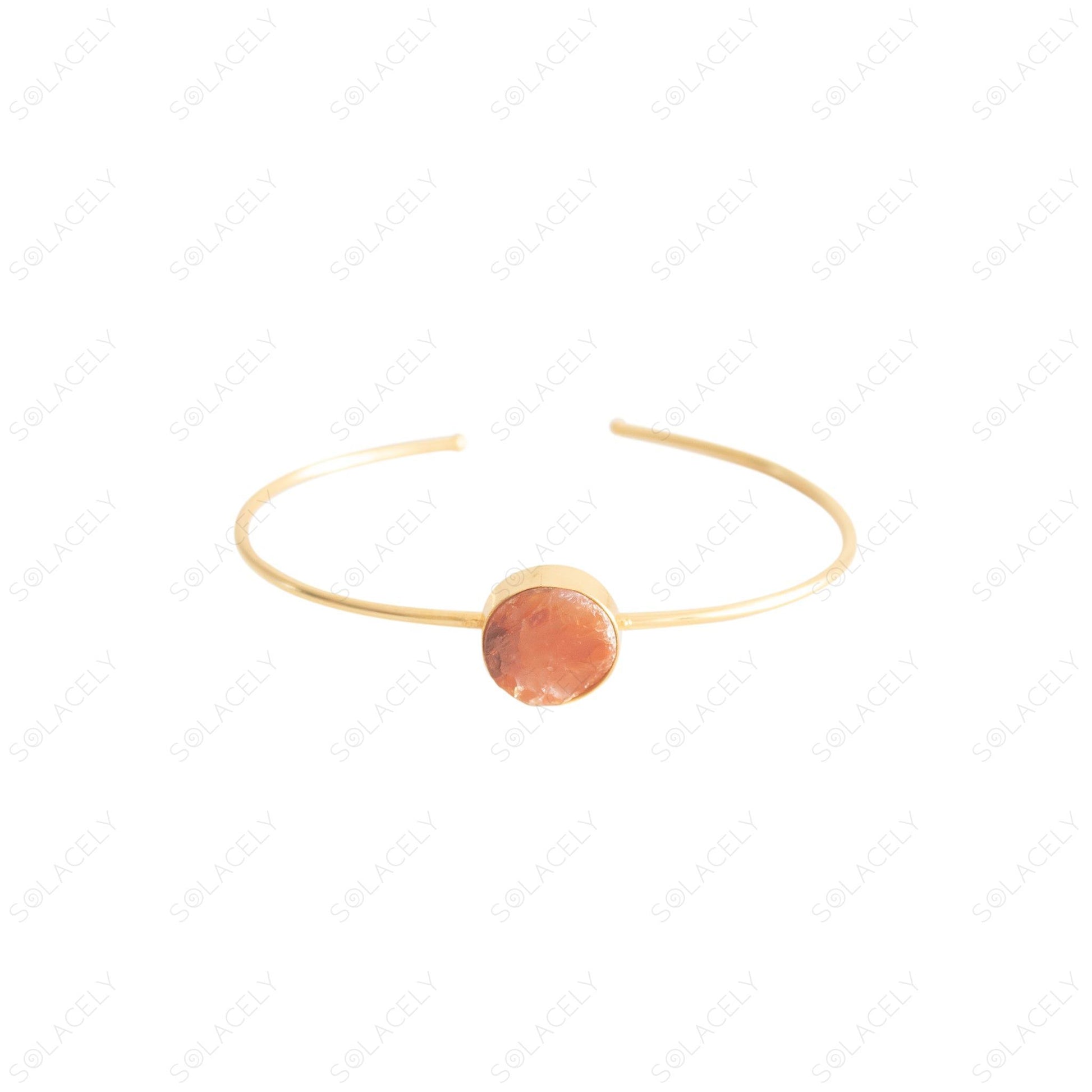 bracelet raw carnelian adjustable cuff