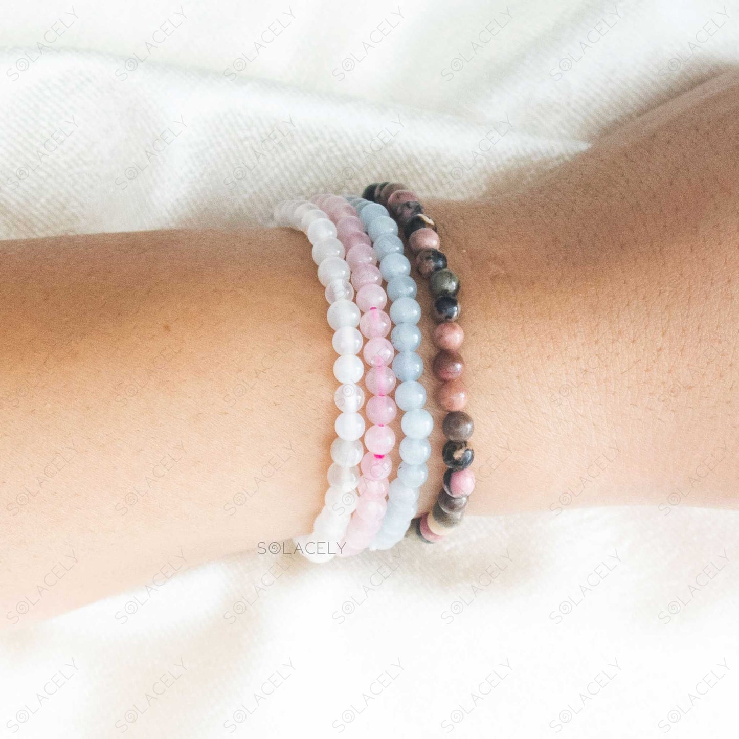 cancer birthstone crystals stackable bracelet set